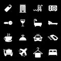 Vector white hotel icons set