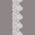 Vector White Lace Border. Seamless Pattern.