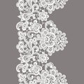 Vector White Lace Border. Seamless Pattern.