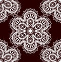 Vector White Lace Seamless Pattern. Romantic Background. Royalty Free Stock Photo