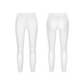 Vector White Leggings Pants Isolated on Background