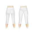 Vector White Leggings Pants Isolated Royalty Free Stock Photo