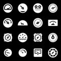 Vector white meter icons set