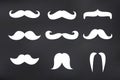 Vector Mustache Set on Blackboard Illustration Royalty Free Stock Photo