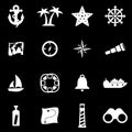 Vector white nautical icon set Royalty Free Stock Photo