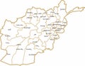 Vector white outline map of the Republic of Afghanistan