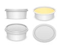 Vector white oval container for butter