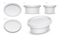 Vector white oval container for cosmetics cream, butter or margarine spread.