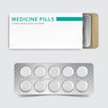 White Package Box for Blister of Pills on Background Royalty Free Stock Photo