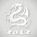 vector white paper dragon