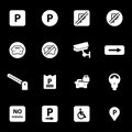 Vector white parking icons set