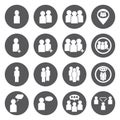 Vector white people icons set