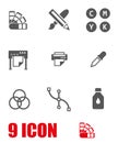 Vector white polygraphy icon set Royalty Free Stock Photo