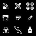 Vector white polygraphy icon set Royalty Free Stock Photo