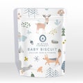Vector White Pouch or Sachet Packaging Mockup with Animal