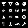Vector white racing icons set Royalty Free Stock Photo