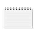 Vector white realistic closed spiral bound notebook.