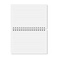 Vector white realistic opened spiral bound notebook