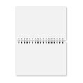 Vector white realistic opened spiral bound notebook