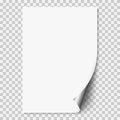 Vector white realistic paper page Royalty Free Stock Photo