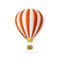 Vector white and red hot air ballon isolated Royalty Free Stock Photo