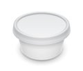 Vector white round container for cosmetics cream, butter or margarine spread