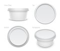 Vector white round container for cosmetics cream, butter or margarine spread.