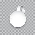 Vector white round paper wobbler isolated on transparent background. Royalty Free Stock Photo