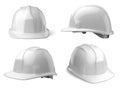Vector white safety helmets on white background