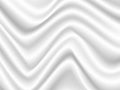 White Satin Silky Cloth Fabric Textile Drape with Crease Wavy Folds. Abstract Background Royalty Free Stock Photo