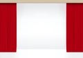 Vector White Scene with Isolated Red Curtains Royalty Free Stock Photo