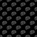 Vector white seamless pattern of human brain. Vector human brain Royalty Free Stock Photo