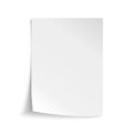 Vector White sheet of paper. Realistic empty paper note template Royalty Free Stock Photo