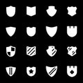 Vector white shield icons set Royalty Free Stock Photo