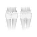 Vector White Shorts for Women Isolated