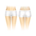 Vector White Shorts for Women Isolated