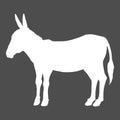 Vector White Silhouette of Donkey