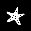 Starfish icon isolated on black background. Royalty Free Stock Photo