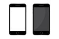 Vector white smartphone. Black phone with a blank screen. Realistic mobile phone background. Stock Photo. Royalty Free Stock Photo