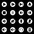 Vector white sound icon set