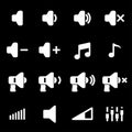 Vector white speaker icons set