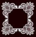 Vector White Square Lace Frame. Romantic Background.