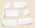 Vector white stickers Royalty Free Stock Photo
