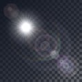Vector white sun with light effects Royalty Free Stock Photo