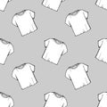 Vector white t-shirt seamless pattern. laundry design. clearance dry cleaning. packaging. drawing net white t-shirt. gray