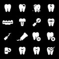 Vector white teeth icons set