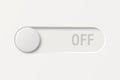 Vector White Toggle Switch in OFF Position. Modern 3d Interface Element for App or Website Design. UI UX Control Button, Power Royalty Free Stock Photo