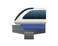 White train Monorails on single track icon Royalty Free Stock Photo