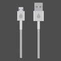 Vector white usb cable connectors Royalty Free Stock Photo
