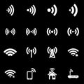 Vector white wireless icon set